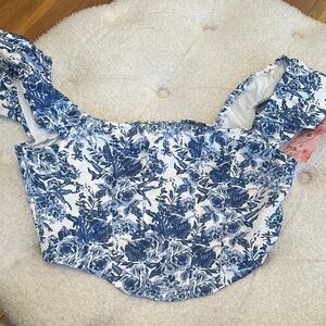 Floral Blue Women's Top